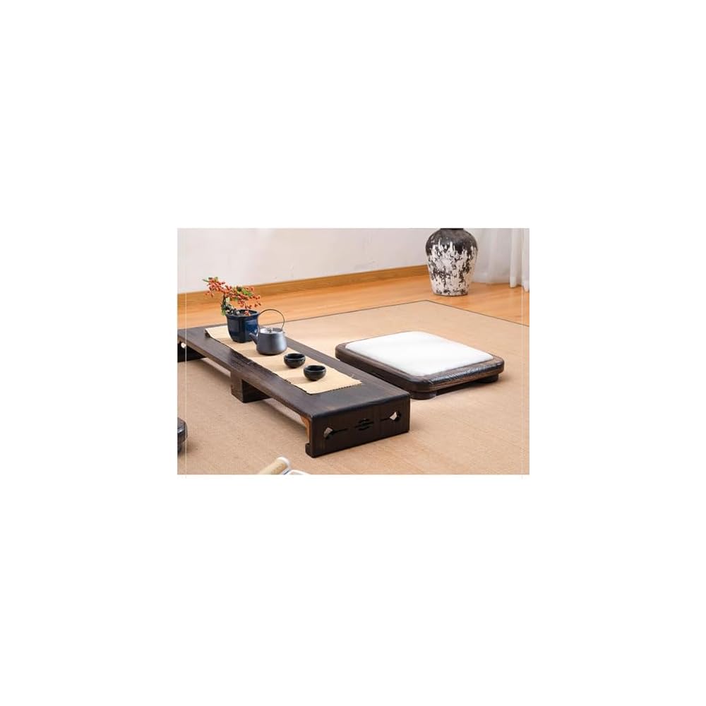 Sitting Floor Chair Wooden Lazy Tatami Legless Chair Fabric Cushion Living Room Window Bedroom 50X40X7CM(Size:50X40X7CM,Color:A)