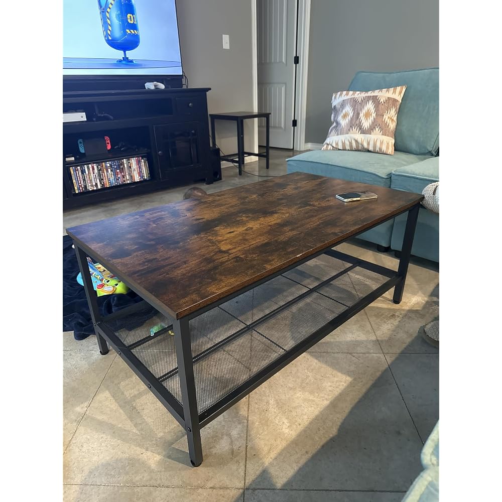 Lamerge Coffee Table Set of 3 Coffee Table and end Table Sets, Modern Metal Frame Living Room Center Table for Small Apartment Home Office（Gray）