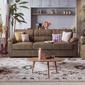 Ribilake 80 Inch Brown Faux Leather Sofa Couch